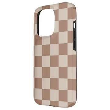 iPhone 15 Pro Brown Classic Checkered Big Checkerboard Case