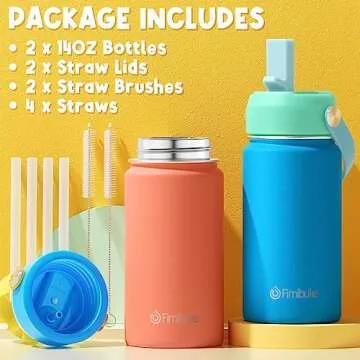 Fimibuke Kids Insulated Water Bottle | Safe & Stylish 14oz