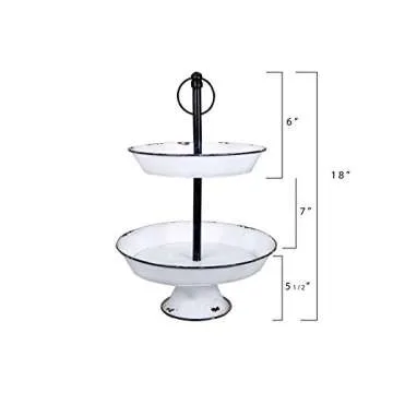 Farmhouse Style Creative Co-Op 2 Tier Metal Tray