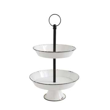 Farmhouse Style Creative Co-Op 2 Tier Metal Tray