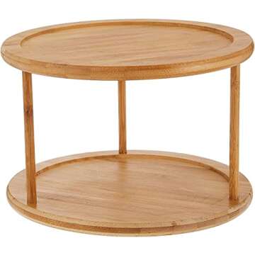 Lipper International 8302 Bamboo Wood 2-Tier 10" Kitchen Turntable