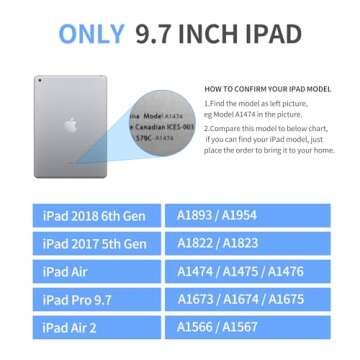 NOKBABO iPad Keyboard Case for iPad Pro 9.7 inch, 2018 iPad 6th Gen, 2017 iPad 5th Gen, iPad Air 2 &...