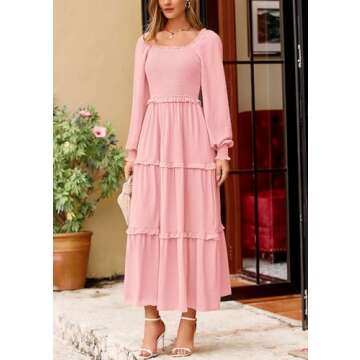 Shop PRETTYGARDEN Women's Smocked Maxi Dress for Spring Fashion