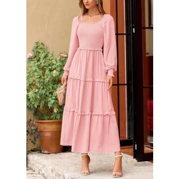 Shop PRETTYGARDEN Women's Smocked Maxi Dress for Spring Fashion
