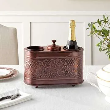 Old Dutch Antique Copper Two Bottle Wine Chiller Elegant Design