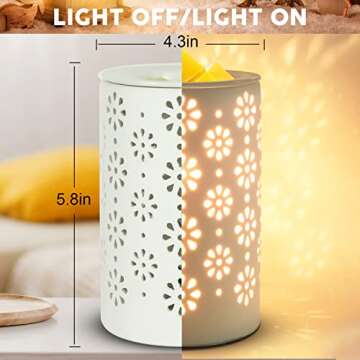 Bobolyn Ceramic Electric Wax Melt Warmer Candle Waxing Warmer Burner Melt Wax Cube Melter Fragrance Warmer- Ideal Gift for Wedding, Spa and Aromatherapy (Flower)