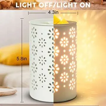 Bobolyn Ceramic Electric Wax Melt Warmer Candle Waxing Warmer Burner Melt Wax Cube Melter Fragrance Warmer- Ideal Gift for Wedding, Spa and Aromatherapy (Flower)