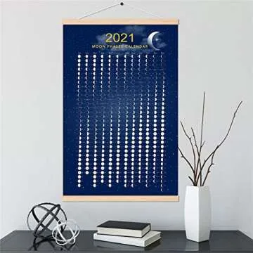 2022 June- 2023 May Moon Phase Calendar Print Poster Vertical Canvas Lunar Cycle Chart Scroll Frame Ready Space Wall Decor (16 X 24 Inch)