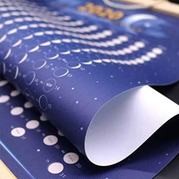 2022 June- 2023 May Moon Phase Calendar Print Poster Vertical Canvas Lunar Cycle Chart Scroll Frame Ready Space Wall Decor (16 X 24 Inch)