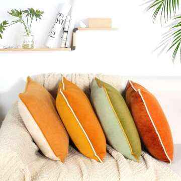 Btyrle Velvet Pillow Covers Set 8-Colors for Home