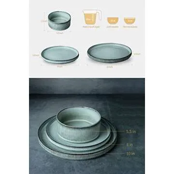 Famiware Star Dinnerware Set, Smoky Blue 12 Piece Set