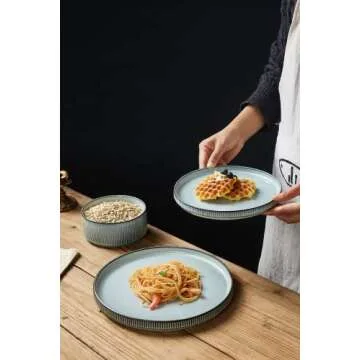 Famiware Star Dinnerware Set, Smoky Blue 12 Piece Set