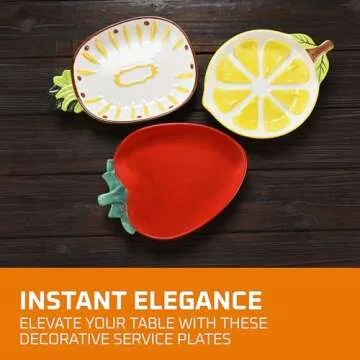 Bruntmor Multicolor Ceramic Plate Sets - Polka Dot Design - Scratch-Resistant, Non-Toxic, Lead-Free Decorative Service Plates for Special Occasions -7.08L x 9.44W x 1.37Th Inches