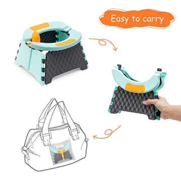 Toddler Portable Potty Training Seat for Kids Baby Foldable Toilet Child Travel Potty in Car Camping...