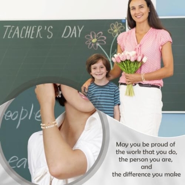 DUIOQ Teacher Appreciation Bracelet Hand-Polished Beads Gift