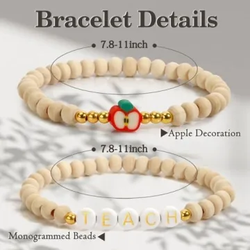 DUIOQ Teacher Appreciation Bracelet Hand-Polished Beads Gift