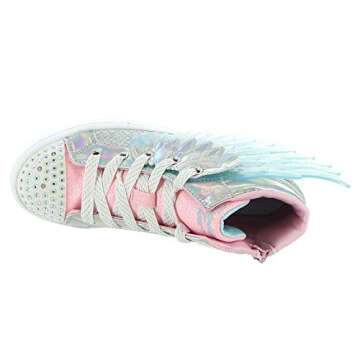 Skechers girls Twi-lites- Unicorn Wings Sneaker, Silver Pink, 13 Little Kid US
