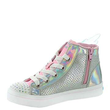 Skechers girls Twi-lites- Unicorn Wings Sneaker, Silver Pink, 13 Little Kid US