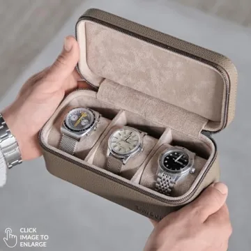 TAWBURY Luxury Leather Watch Box for Traveling Watch Enthusiasts