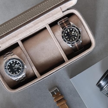 TAWBURY Luxury Leather Watch Box for Traveling Watch Enthusiasts
