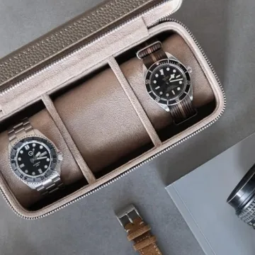 TAWBURY Luxury Leather Watch Box for Traveling Watch Enthusiasts