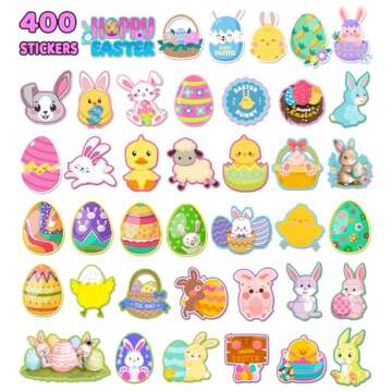 Easter Stickers for Kids - 400 Pcs Fun Craft Supplies