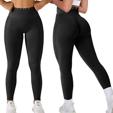 ASAGI Scrunch Butt Lifting Workout Leggings for Women - High Waist Yoga Pants, Seamless Booty Tights...