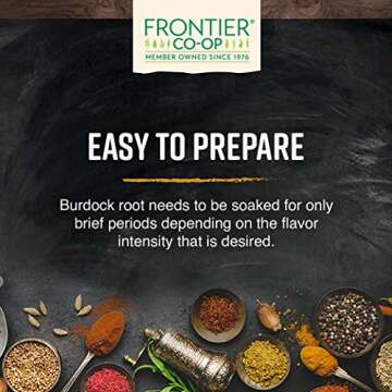 Frontier Organic Burdock Root, 1-Pound Bulk Bag, Common in Root Beer Recipes, Cut & Sifted, Sustainable Grown, Kosher (Packaging May vary)