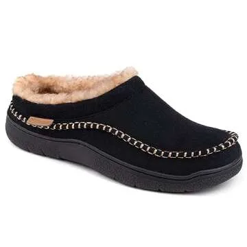 Zigzagger Men's Slip On Slippers Black Comfort in Style