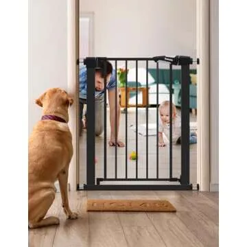 BABELIO 26-28.5 Inch Narrow Easy Install Baby Gate, Auto-Close Pet Gate for Small Stairs and Doorway...