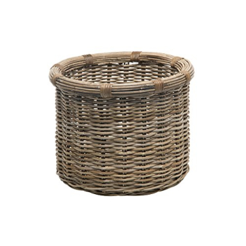 KOUBOO Rattan Kobo Round Log & Storage Basket, Gray-Brown