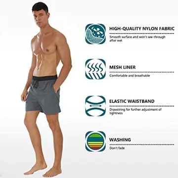 SILKWORLD Men’s Swim Trunks Quick Dry Comfortable Beach Gear