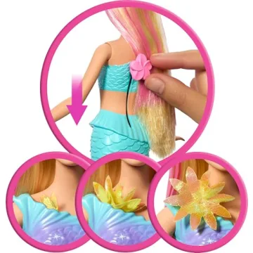 Barbie Flower Magic Mermaid Doll with Blooming Flowers