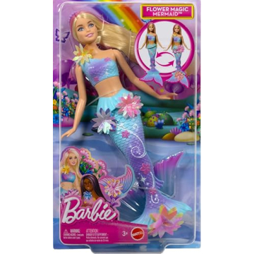 Barbie Flower Magic Mermaid Doll with Blooming Flowers
