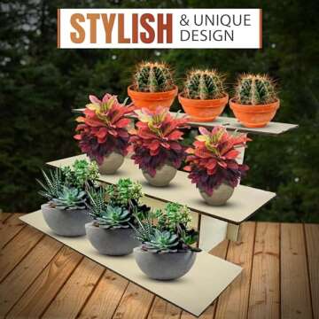 3-Tier Wooden Display Stand for Retail - Versatile & Portable