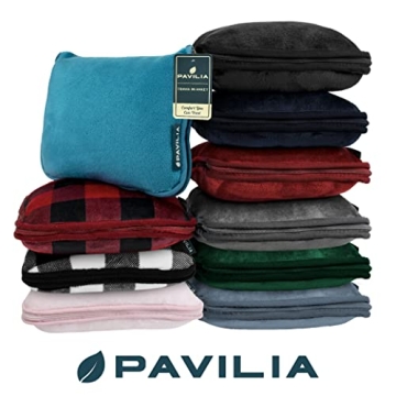 PAVILIA Travel Blanket Pillow for Cozy Comfort Anywhere