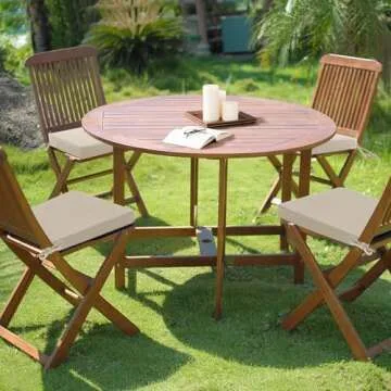 Outdoor Chair Cushions Set of 4: Waterproof & Fade Resistant Seat Cushion for Patio Furniture - 18.5...