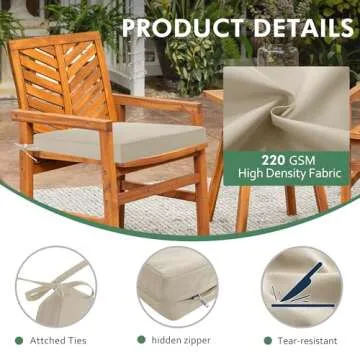 Outdoor Chair Cushions Set Waterproof & Fade Resistant