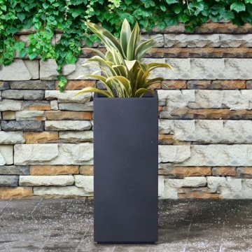 Kante 27.6" Tall Concrete Planter with Drainage for Indoor Outdoor