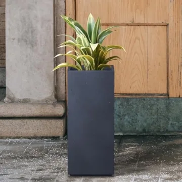 Kante 27.6" Tall Concrete Planter with Drainage for Indoor Outdoor