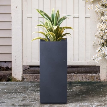 Kante 27.6" Tall Concrete Planter with Drainage for Indoor Outdoor