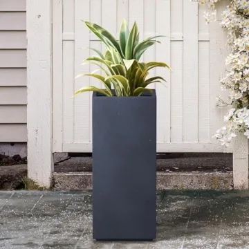 Kante 27.6" Tall Concrete Planter with Drainage for Indoor Outdoor