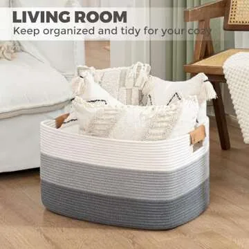 danpinera Large Woven Basket for Storage and Decor