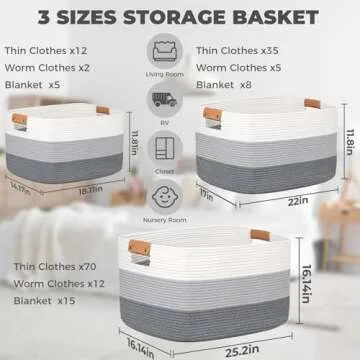 danpinera Large Woven Basket for Storage and Decor