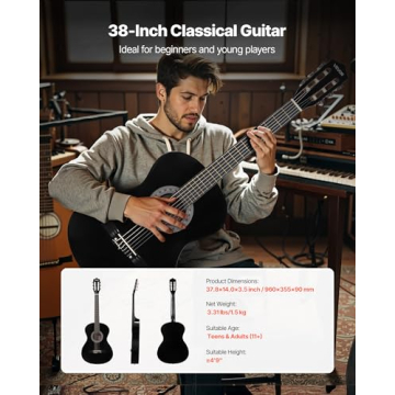 VEVOR 38 Inch Beginner Acoustic Guitar Complete Starter Kit
