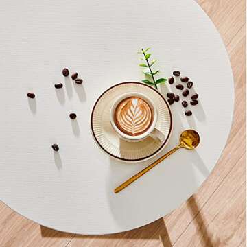 WOHOMO Side Table Living Room, Small End Table for Small Space, 25.6" C Shaped Tall Slide Under Couch Tables, Slim End Table with 15" Round Cute Look for Living Room, Bedroom, White