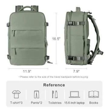 coofay Travel Backpack For Women Men Airline Approved Carry On Backpack Flight Approved Waterproof Sports Luggage Backpack Casual Daypack Small Hiking Backpack Grey Green