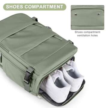 coofay Travel Backpack For Women Men Airline Approved Carry On Backpack Flight Approved Waterproof Sports Luggage Backpack Casual Daypack Small Hiking Backpack Grey Green