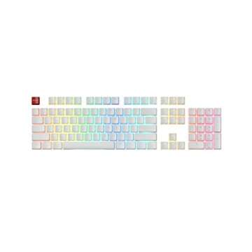 Glorious Aura V1 (White) Pudding Keycaps - Double Shot PBT Translucent for Mechanical Keyboards, 104...