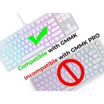 Glorious Aura V1 (White) Pudding Keycaps - Double Shot PBT Translucent for Mechanical Keyboards, 104 Key Set, TKL, Compact Compatible, English (US) Layout (Aura (White))